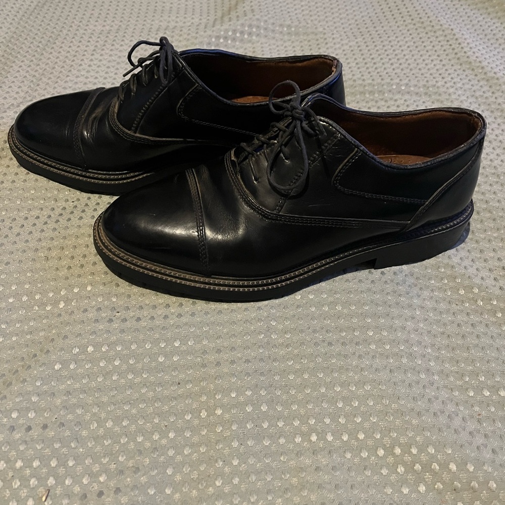 Carlo Morandi Black Leather Oxford‎ Dress Shoes Size 7 Made In Italy - Picture 4 of 6